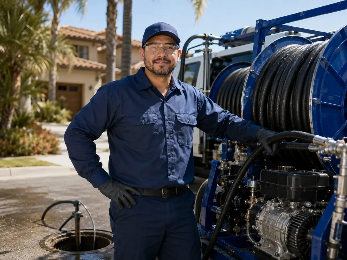 Hydro jet sewer cleaning in Cypress