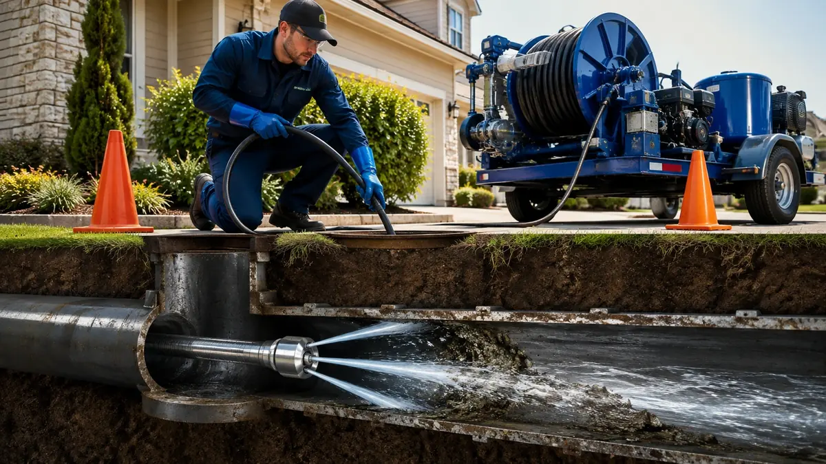 Main Sewer Line Hydro Jet Cleaning in Cypress